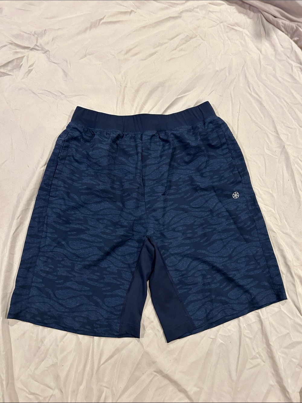 Men's Navy Patterned Athletic Shorts